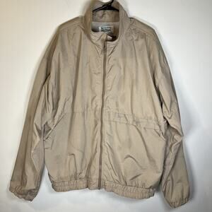 Vintage Simms Tarponwear Fishing Jacket 100% Nylon USA Made Beige Outdoors XXL